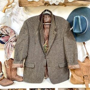 Scottish herringbone boyfriend blazer w equestrian country farmhouse vibe